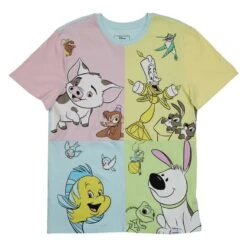 LOUNGEFLY Disney Princess Sidekicks Unisex Tee -Loungefly WDLFSH0038 LFDISNEYPRINCESSSIDEKICKSCOLORBLOCKUNISEXTSHIRT2971FRONT