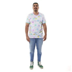 LOUNGEFLY Mickey Mouse And Friends Birthday Celebration Unisex Ringer Tee -Loungefly WDLFSH0045 LFDISNEYMICKEYBIRTHDAYCELEBRATIONUNISEXRINGERTEE 001