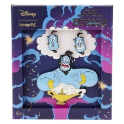 LOUNGEFLY Aladdin Genie Mixed Emotions 4pc Pin Set