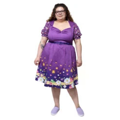 LOUNGEFLY Stitch Shoppe Rapunzel Floral Lantern Allison Dress -Loungefly WDSSDR0033 SSDISNEYRAPUNZELFLORALLANTERNALLISONDRESS 006
