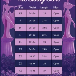 LOUNGEFLY Stitch Shoppe Hercules Muses Sandy Skirt -Loungefly WDSSST0022 Size20Chart