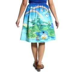 LOUNGEFLY Stitch Shoppe Peter Pan Neverland Sandy Skirt -Loungefly WDSSST0026 STITCHSHOPPENEVERLANDSCENESANDYSKIRT 005