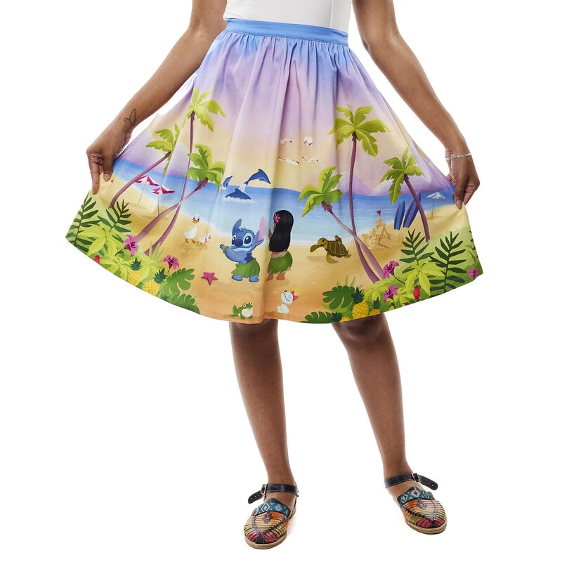 LOUNGEFLY Stitch Shoppe Lilo & Stitch Beach Scene Sandy Skirt 3 LOUNGEFLY Stitch Shoppe Lilo & Stitch Beach Scene Sandy Skirt