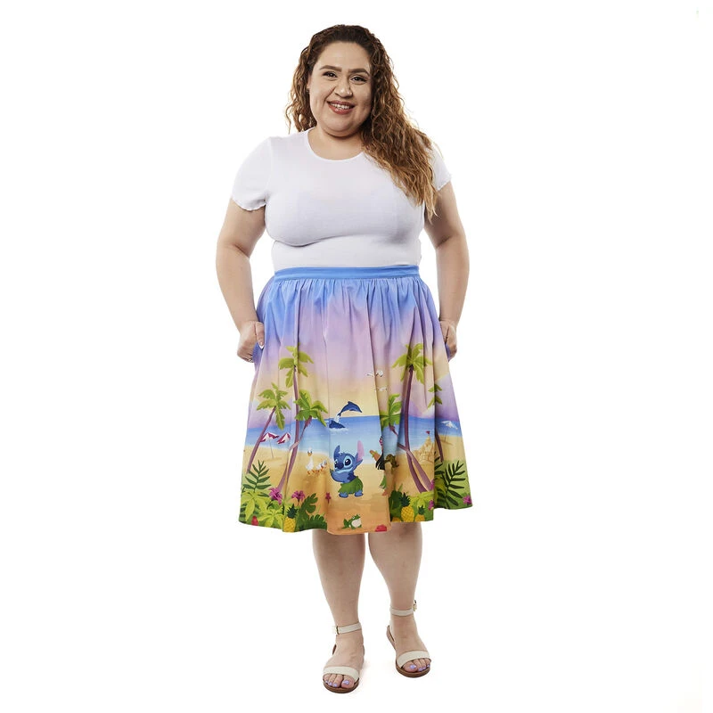 LOUNGEFLY Stitch Shoppe Lilo & Stitch Beach Scene Sandy Skirt 12 LOUNGEFLY Stitch Shoppe Lilo & Stitch Beach Scene Sandy Skirt - Image 10