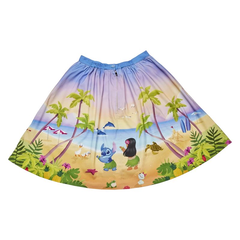 LOUNGEFLY Stitch Shoppe Lilo & Stitch Beach Scene Sandy Skirt 10 LOUNGEFLY Stitch Shoppe Lilo & Stitch Beach Scene Sandy Skirt - Image 8