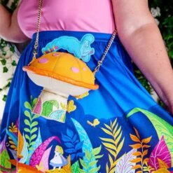 LOUNGEFLY Stitch Shoppe Alice In Wonderland Caterpillar Mushroom Crossbody Bag 9 LOUNGEFLY Stitch Shoppe Alice In Wonderland Caterpillar Mushroom Crossbody Bag -Loungefly WDSSTB0022 2