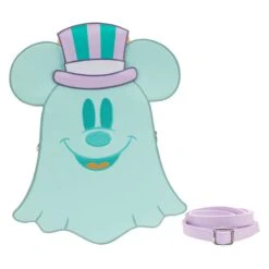 LOUNGEFLY Pastel Ghost Mickey And Minnie Mouse Glow Crossbody Bag