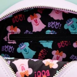 LOUNGEFLY Pastel Ghost Mickey And Minnie Mouse Glow Crossbody Bag -Loungefly WDTB2641 6