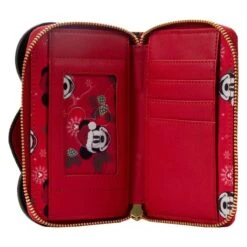 LOUNGEFLY Exclusive - Glitter Mickey Mouse Santa Zip Around Wallet -Loungefly WDWA2349 5