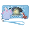 LOUNGEFLY Cinderella Lenticular Princess Series Zip Around Wristlet Wallet
