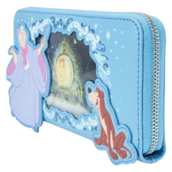 LOUNGEFLY Cinderella Lenticular Princess Series Zip Around Wristlet Wallet -Loungefly WDWA2561 LFDISNEYCINDERELLAPRINCESSLENTICULARSERIESZIPAROUNDWALLET0914SIDE