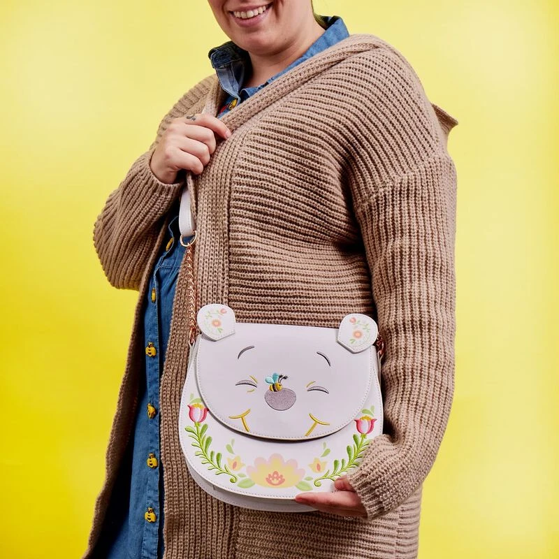 LOUNGEFLY Winnie The Pooh Cosplay Folk Floral Crossbody Bag 4 LOUNGEFLY Winnie The Pooh Cosplay Folk Floral Crossbody Bag - Image 2